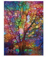 Petrala Jigsaw Puzzles 1000 Pieces for Adults Tree of Life 1000 Piece Puzzle for Adults Colorful Stained Glass Jigsaw Puzzles for Adults Kit with Letters on Back, Fit Together Perfectly Petrala