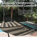 Sunnydaze Handwoven XXL Thick Cord Mayan Double Hammock for Outside - 625-Pound Capacity Heavy-Duty Outdoor Hammock - Black/Natural Sunnydaze