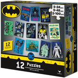 DC Comics, Batman 12 Pack Jigsaw Puzzles Superhero Gotham Killer Croc Dark Knight Clayface Riddler Penguin, for Adults & Kids Ages 4 and up Spin Master Games