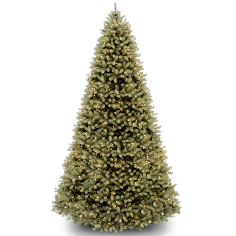 National Tree Company Pre-Lit 'Feel Real' Artificial Full Downswept Christmas Tree, Green, Douglas Fir, Dual Color LED Lights, Includes Stand and PowerConnect, 9 feet National Tree Company