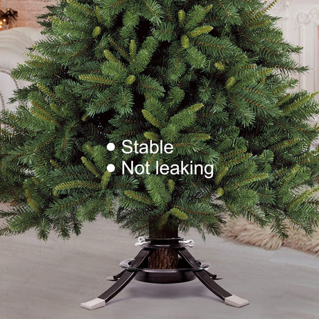 Roowest Christmas Tree Stand for Live Tree, Real Christmas Tree Base Dark Green Metal Holiday Xmas Tree Stands Fits for 2-3.5 Inches Trunk, 0.8 Gallon Water Capacity Roowest