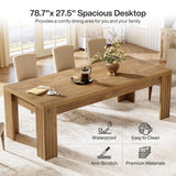 Tribesigns 78.7-Inch Farmhouse Dining Table for 6-8, Large Rectangle Kitchen Table with Heavy Duty Legs for Kitchen & Dining & Living Room (Natural) Tribesigns