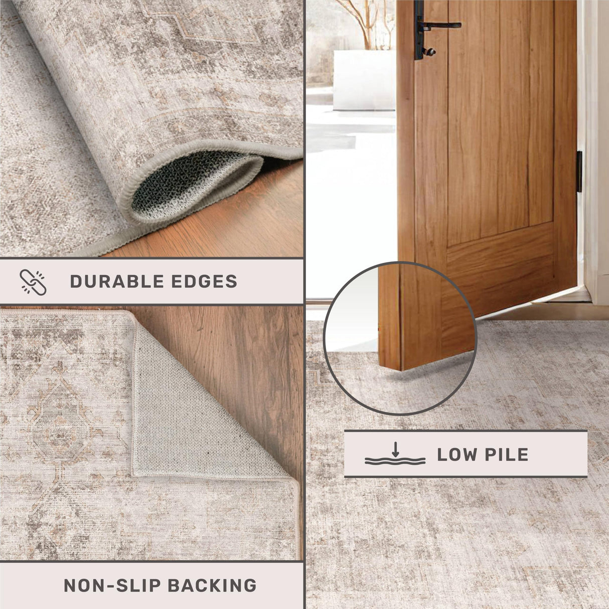 Hazo Haus Farmhouse Area Rugs for Living Room - 8x10 Washable Modern Abstract Rug for Bedroom, Dining Room Under Table, Home Office, Soft Washable & Stain Resistance (Beige & Peach) Hazo Haus