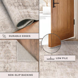 Hazo Haus Farmhouse Area Rugs for Living Room - 8x10 Washable Modern Abstract Rug for Bedroom, Dining Room Under Table, Home Office, Soft Washable & Stain Resistance (Beige & Peach) Hazo Haus