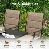 Soohow Patio Dining Set for 6, 7-Piece Outdoor Dining Table and Chairs Set, 6 x Swivel Outdoor Chairs with Paded Textilene and 60"x35" Patio Table with 1.57" Umbrella Hole for Poolside, Backyard Soohow