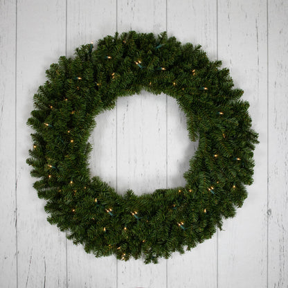 Northlight Pre-Lit Canadian Pine Artificial Christmas Wreath - 36" - Clear Lights