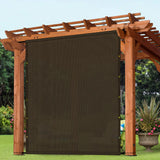 Patio 8' x 16' Pergola Canopy Replacement Shade Cover Universal Outdoor Sun Shade Cloth with Weighted Rods, Shade Screen for Gazebo Deck Porch Balcony, Brown Patio