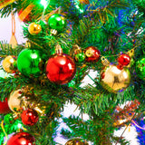 Whaline Christmas Ball Garland Ball Ornaments 6ft Bauble Garland Christmas Tree Ball Decorations Shatterproof Ball Ornament for Xmas Party Supplies, Indoor Outdoor Home Office, Red Green Gold Whaline