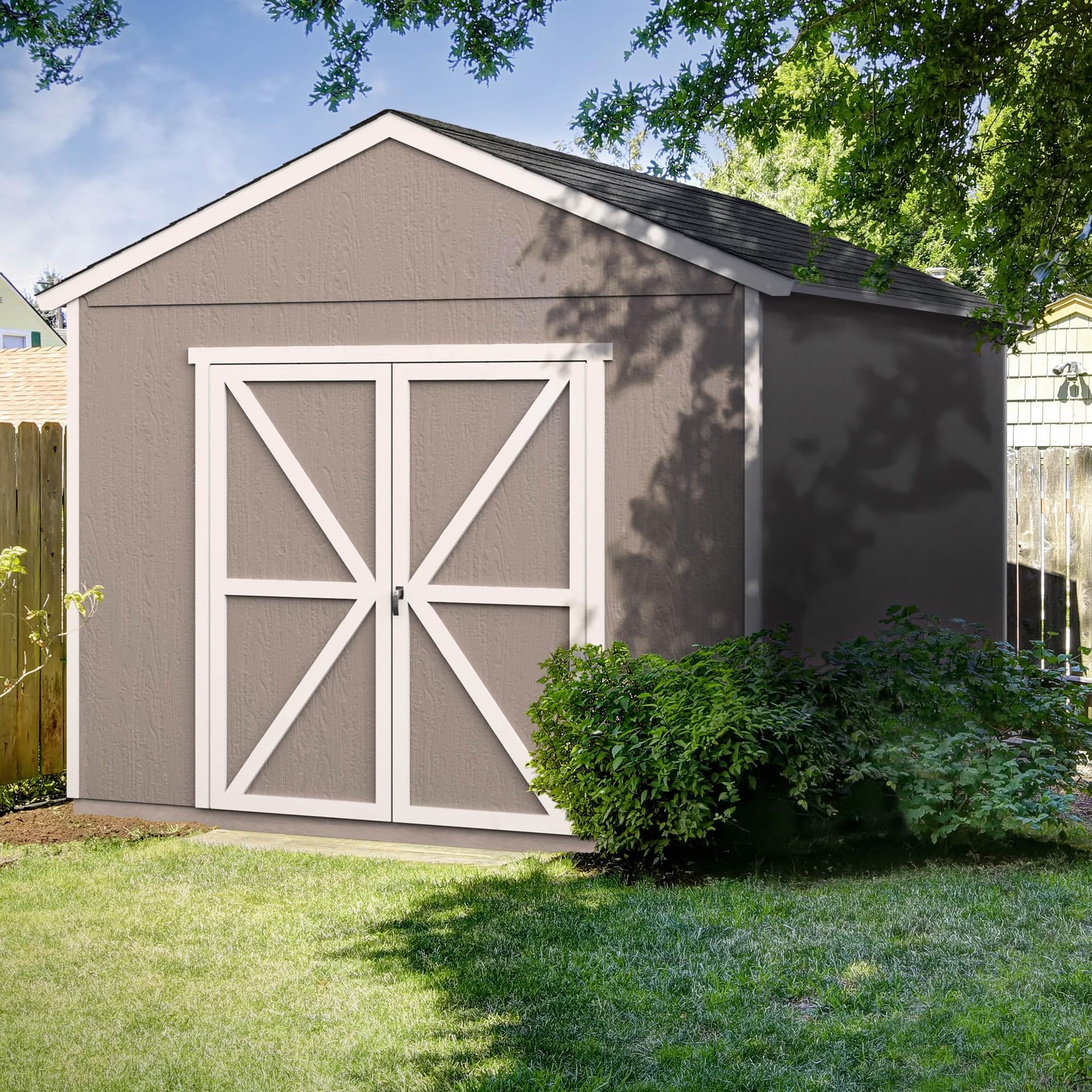 Handy Home Products Rookwood 10x12 Do-It-Yourself Wooden Storage Shed Brown - WoodArtSupply