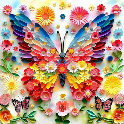 GOUOYANA Diamond Art Kits for Adults,5D Colorful Butterfly DIY Full Drill Diamond Painting Kits for Beginner,Premium Gem Dots Home Wall Decor Gift (12x16 Inch)