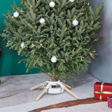 Blissun Christmas Tree Stand for Real Trees, Fits up to 8FT, Xmas Tree Holder and Base Stand, White Blissun