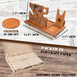 ROSTMARYGIFT Night stand - Gun tray organizer - Wood gun holder with watch charger - Ideal for police officers - Law enforcement gifts for him - Father's day gift ROSTMARYGIFT