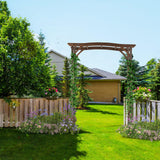 VINGLI Wooden Garden Arbor, Wedding Arch, 6.6ft Arch Backdrop Stand for Ceremony, Wood Trellis for Plant Climbing, Christmas Decor Pergola for Garden Backyard, Lawn VINGLI