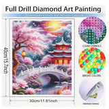 KUFWKEY Landscape DIY Diamond Painting Kit, Japanese Garden Scene Diamond Art Kits for Adults,5D Full Round Drill Diamond Mosaic Kits,DIY Diamond Dots for Beginners,12x16 inch KUFWKEY