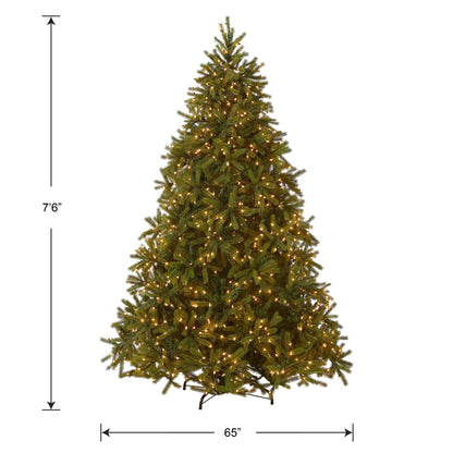 National Tree Company 'Feel Real' Pre-lit Artificial Christmas Tree Includes Pre-strung White Lights Jersey Fraser Fir - 7.5 ft