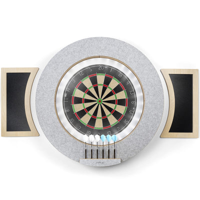peleya Dart Board Cabinet Set with LED Light; Bristle Dartboard, Built in LED Light, Darts and Chalkboards