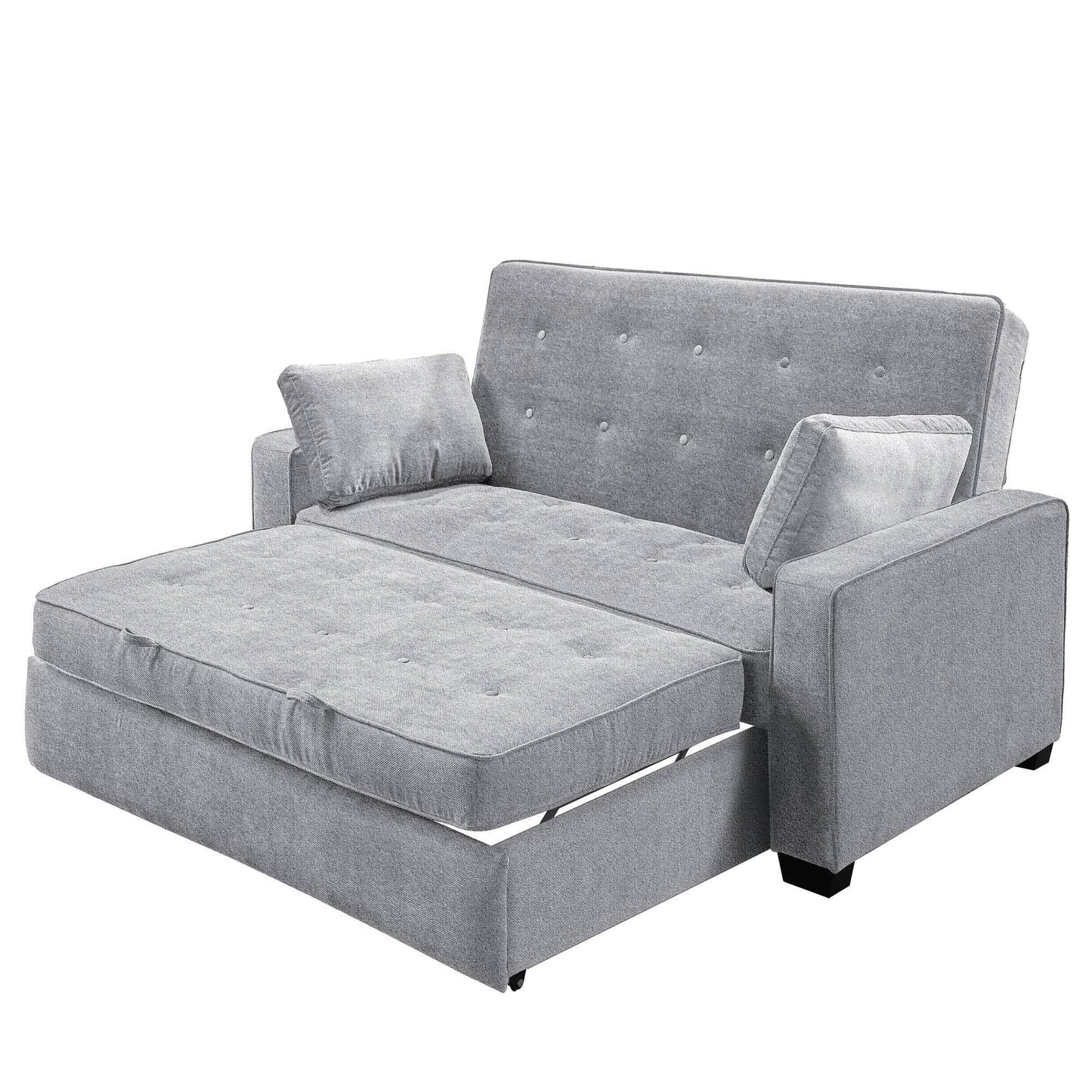 Lifestyle Solutions Ainsley Full Size Convertible Loveseat, Light Grey