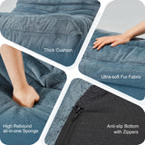 Bean Bag Chairs for Adults Giant Bean Bag Chair Memory Foam BeanBag Chair Big Bean Bag Sofa with Filler Faux Fur Fireside Beanbags Lazy Sofa for Living Room Bedroom Dorm Office (Bluegrey Plush) Hobestluk