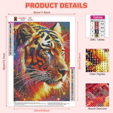 HEIBAGO Tiger Diamond Art Kits for Adults Beginners, 5D Diamond Painting Animal Kits, DIY Full Round Drill Diamond Dots Paintings Picture Gem Art Craft for Home Wall Decor 12x16 Inch HEIBAGO