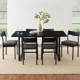 Best Choice Products 7-Piece Modern Dining Room Set, Kitchen Table Set, Dining Table w/ 6 Chairs, Upholstered Cushions, Solid Metal Frame, Curved Backrest - Black/Gray Best Choice Products