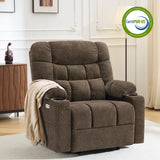 MCombo Dual Motor Power Lift Recliner Chair with Massage and Dual Heating for Elderly, Lay-Flat for Sleeping, Extra Wide for Big and Tall, Fabric R7070 (Coffee) MCombo