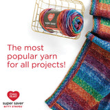 Red Heart Super Saver Bitty Stripe Crayon Box Yarn - 2 Pack of 10oz/283g - 100% Acrylic - #4 Worsted (Medium) - 515 Yards - Knitting/Crochet Red Heart