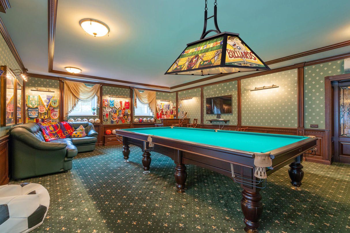 TOCHIC Vintage Pool Table Light, 3-Light Rustic Billiards Light Fixtures with Tiffany-Style Shark Shade for Game Room Farmhouse Chandelier Man Cave Club Bar Dining Room Kitchen Island TOCHIC