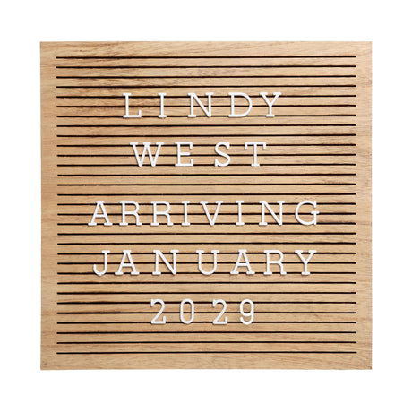 Pearhead Wooden Letterboard Set - Ideal Photo Sharing Prop for Baby Announcements, Milestone Keepsake, Custom Message Board and Shower Gift - Includes 188 Letters, Numbers, and Symbols - Natural Wood Pearhead