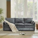 Tbfit Modern Sofa, 89" Cloud Couch w/Pillows, Pocketed Spring Seats, Comfy 3-Seater Plush Foam Cushions, Chenille Fabric Removable Cover, Soft Upholstered Living Room Furniture Home Apartment, Gray Tbfit