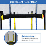 Merax 7FT Trampoline with Slide and Ladder for Kids, Easy Assembly Round Outdoor Recreational Trampoline with Safety Enclosure Net, Blue Merax