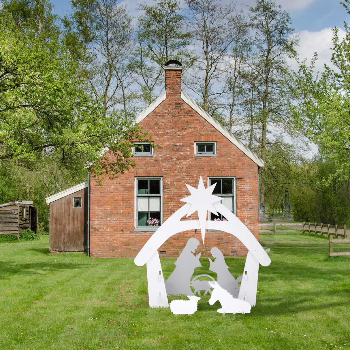 VINGLI Large Outdoor Nativity Scene, Holy Family Nativity Set Yard Sign, Weather Resistant Christmas Decorations Display for Front Yard, Lawn and Church VINGLI