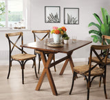 OSP Home Furnishings McKayla Flip-Top Expanding Desk to Dining Table, Distressed Brown Finish OSP Home Furnishings