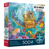 Ceaco - Steve Sundram - Turtle Flight - 500 Piece Jigsaw Puzzle – Oversized Pieces – Easy to Hold – EZ Hold Ceaco