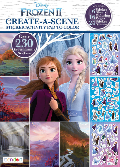 Disney Frozen 2 Create-a-Scene Sticker Pad and Sticker Scenes 46033, Multicolor Disney