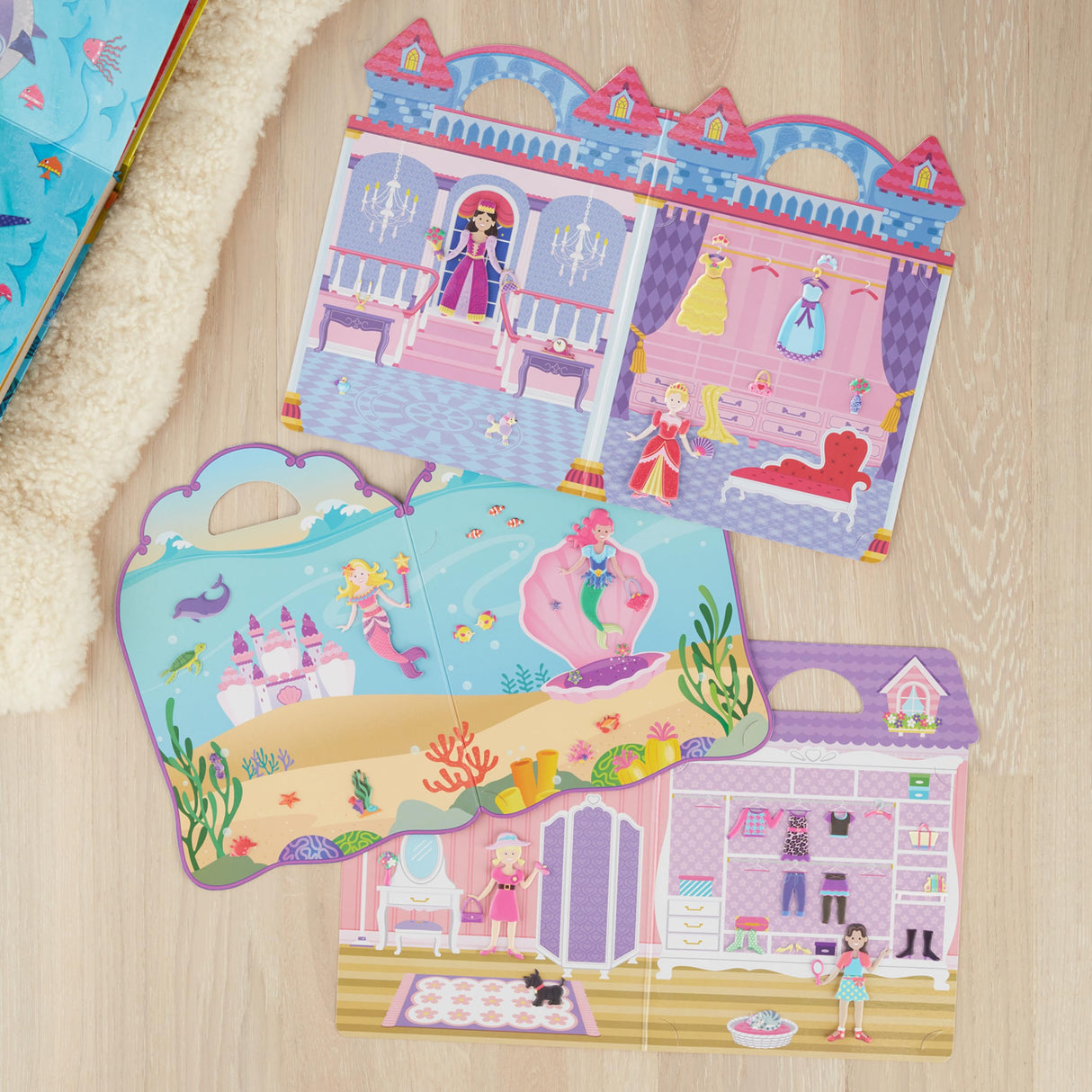Melissa & Doug Puffy Sticker Activity Books Set: Dress-Up, Princess, Mermaid - 208 Reusable Stickers - FSC Certified Melissa & Doug