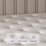 12 Inch Queen Mattress in a Box, Purple Hybrid Mattress with Gel Memory Foam and Pocket Springs for Motion Isolation, Pressure Relief & Cool Sleep, Medium Firm, CertiPUR-US Certified Nelaukoko