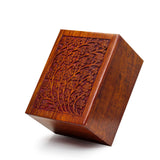 Artisans Crafted Premium Rosewood Decorative Hand Carved Wooden Urns | Carved with Precision | Memorial Wooden Urns for Loved Ones | Nagina International (X-Large) Nagina International