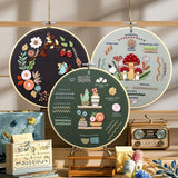 Craftwiz 4-Piece Starter Embroidery Kit for Beginners with Simple Patterns, Learn to Embroider 31 Stitches with Hand Embroidery Kit Craftwiz