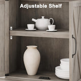 CABIHOME 5 Tier Book Shelf, Farmhouse Book Case with Cabinet, 68.7" Tall Book Shelf with Storage Doors, Wooden 5 Shelf Book Case for Home Office, Living Room, Bed Room CABIHOME