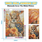 Owl Diamond Art Kits for Adults, DIY Full Drill Animal Diamond Painting Kit for Beginners, 5D Embroidery Craft Kits with Resin Gems, Home Decor Gift - 12x16 Inch Perycomly