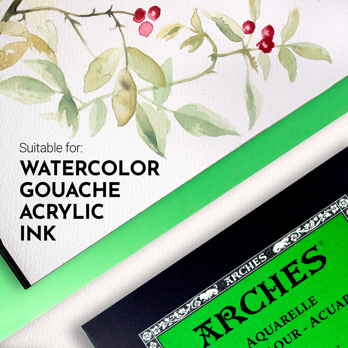 Arches Aquarelle Watercolor Pad, Cold Pressed, 140lb/300gsm, 12 Sheet, 10x14 inch, Arches Watercolor Paper 100% Cotton Arches