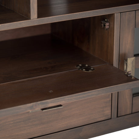 SIMPLIHOME Artisan SOLID WOOD 72 Inch Wide Transitional TV Media Stand in Natural Aged Brown for TVs up to 80 Inch, For the Living Room and Entertainment Center SIMPLIHOME