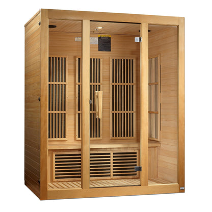 Maxxus Sauna "Bellevue Edition 3 Per Low EMF FAR Infrared Carbon Canadian Hemlock Sauna