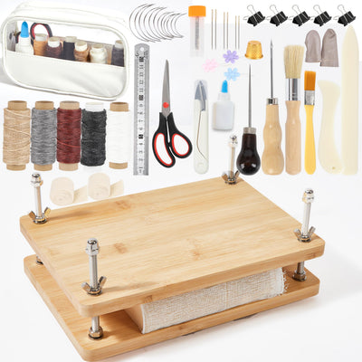 pamctry 50 Pcs Book Binding Kits for Beginners - Complete DIY Kit with Tools & Instructions, 11.6 x 7.8 Inches