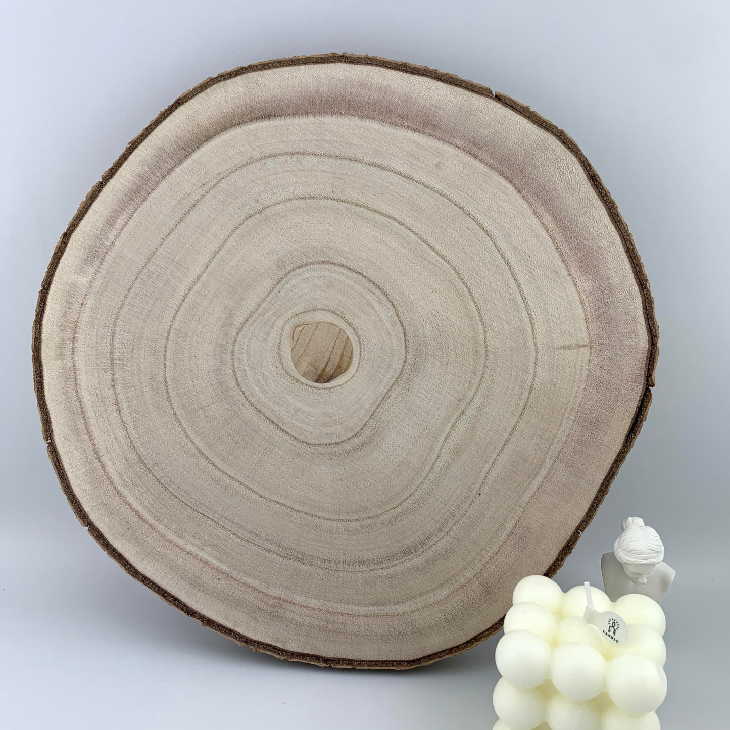 Unfinished Wood Slices, 6 Piece Set, Round Wood Discs for DIY Crafts, Wedding Decor, Centerpieces, Door Sign Decor (9-10 Inches)