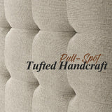 Jocisland Full Size Upholstered Wood Platform Bed Frame with Tufted Headboard in Walnut Jocisland