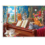RoseArt - Fancy Cats - Piano Lessons - 750 Piece Jigsaw Puzzle for Adults RoseArt