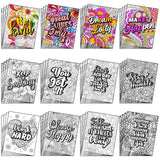 Geyoga 48 Pcs Mandala Coloring Cardstock for Adult Bulk Mandala Patterns Coloring Posters Cards 11 x 8.26'' Inspirational Positive Stress Relieving Activity for Kids Craft Geyoga