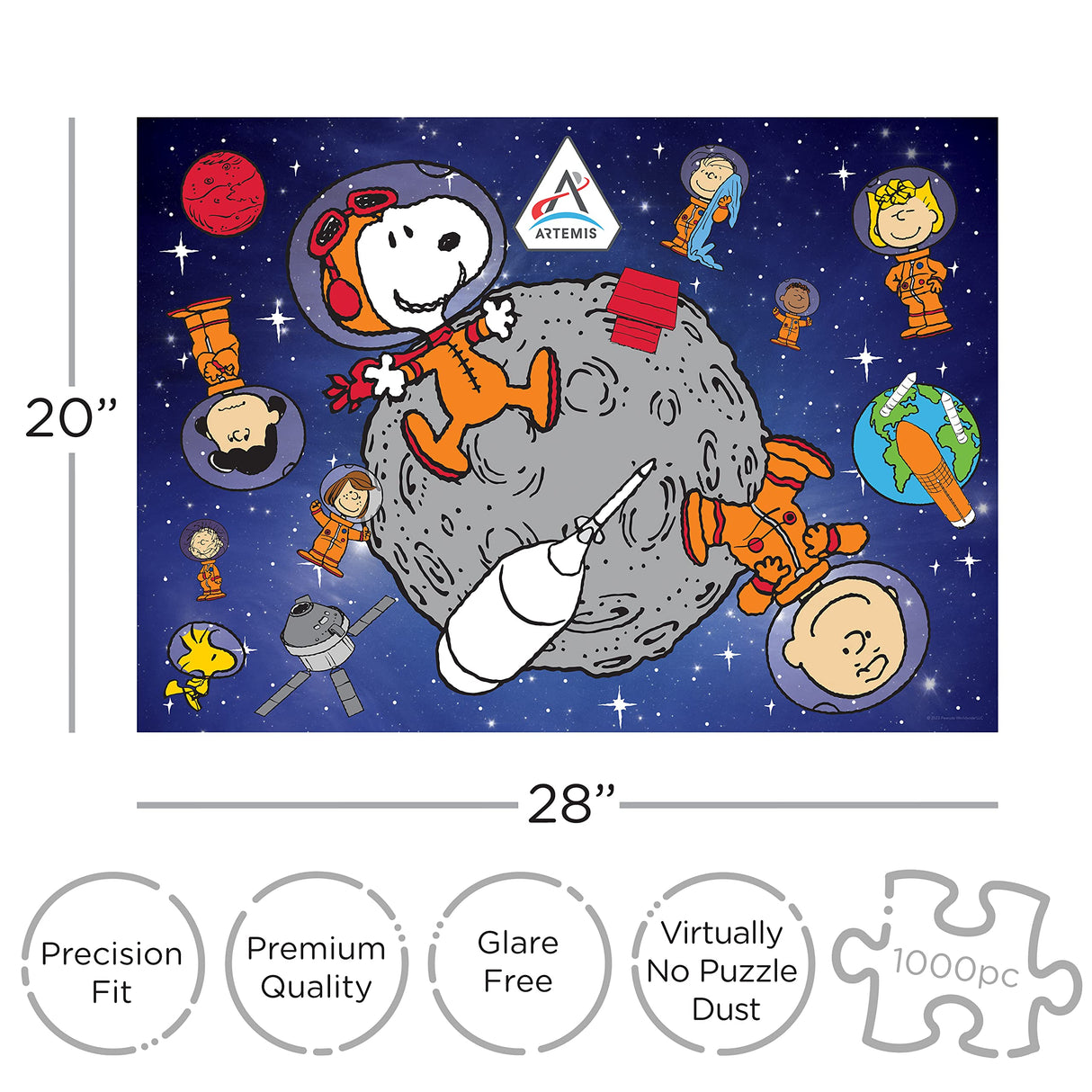 AQUARIUS Peanuts Artemis Puzzle (1000 Piece Jigsaw Puzzle) - Glare Free - Precision Fit - Virtually No Puzzle Dust - Officially Licensed Peanuts Merchandise & Collectibles - 20x28 in AQUARIUS