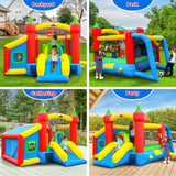 WELLFUNTIME Inflatable Bounce House,Jumping Castle Slide with Blower,Kids Bouncer with Ball Pit WELLFUNTIME
